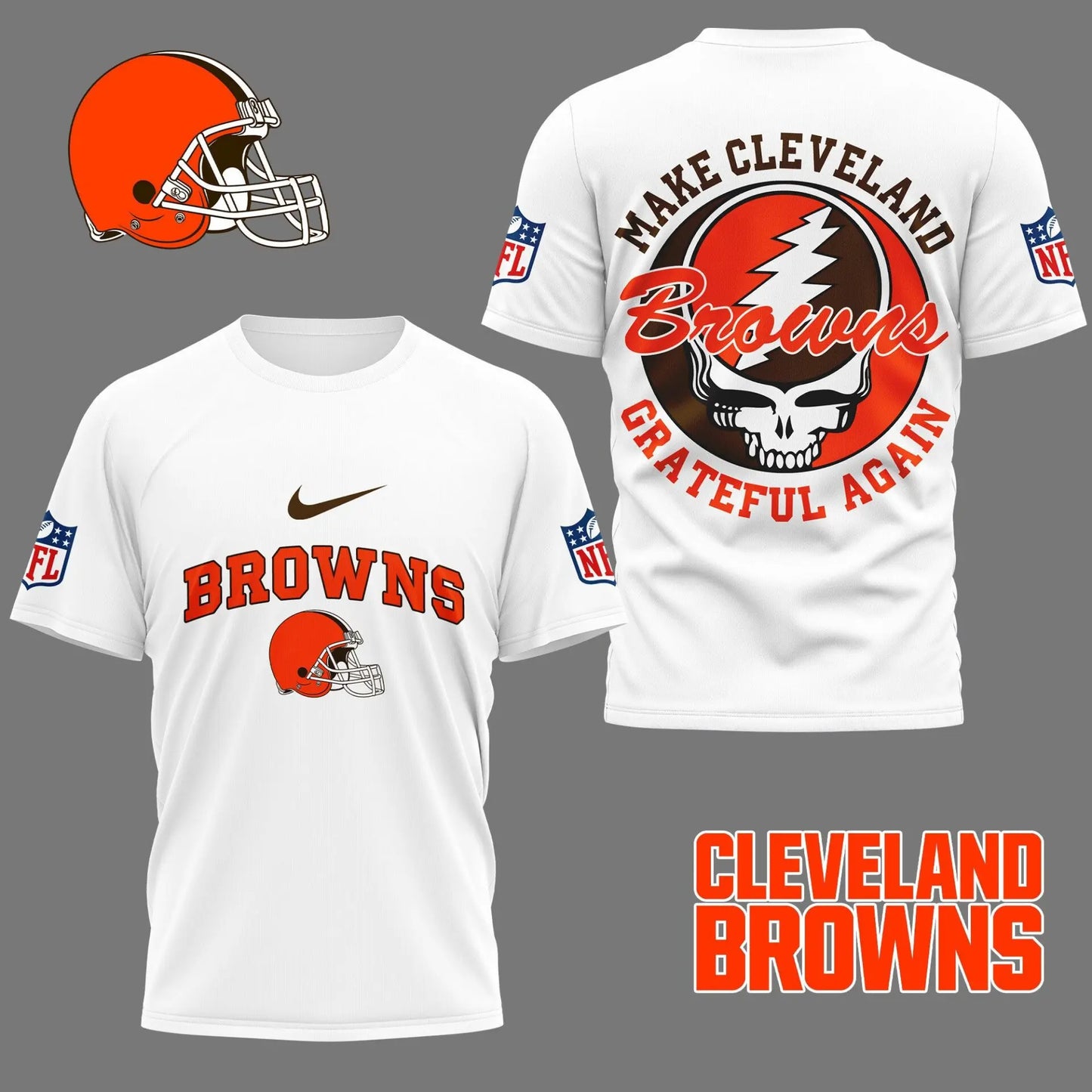 Cleveland Browns | Premium Grateful Game Day 3D Shirt NY – HuddleStyle.com - Image 4
