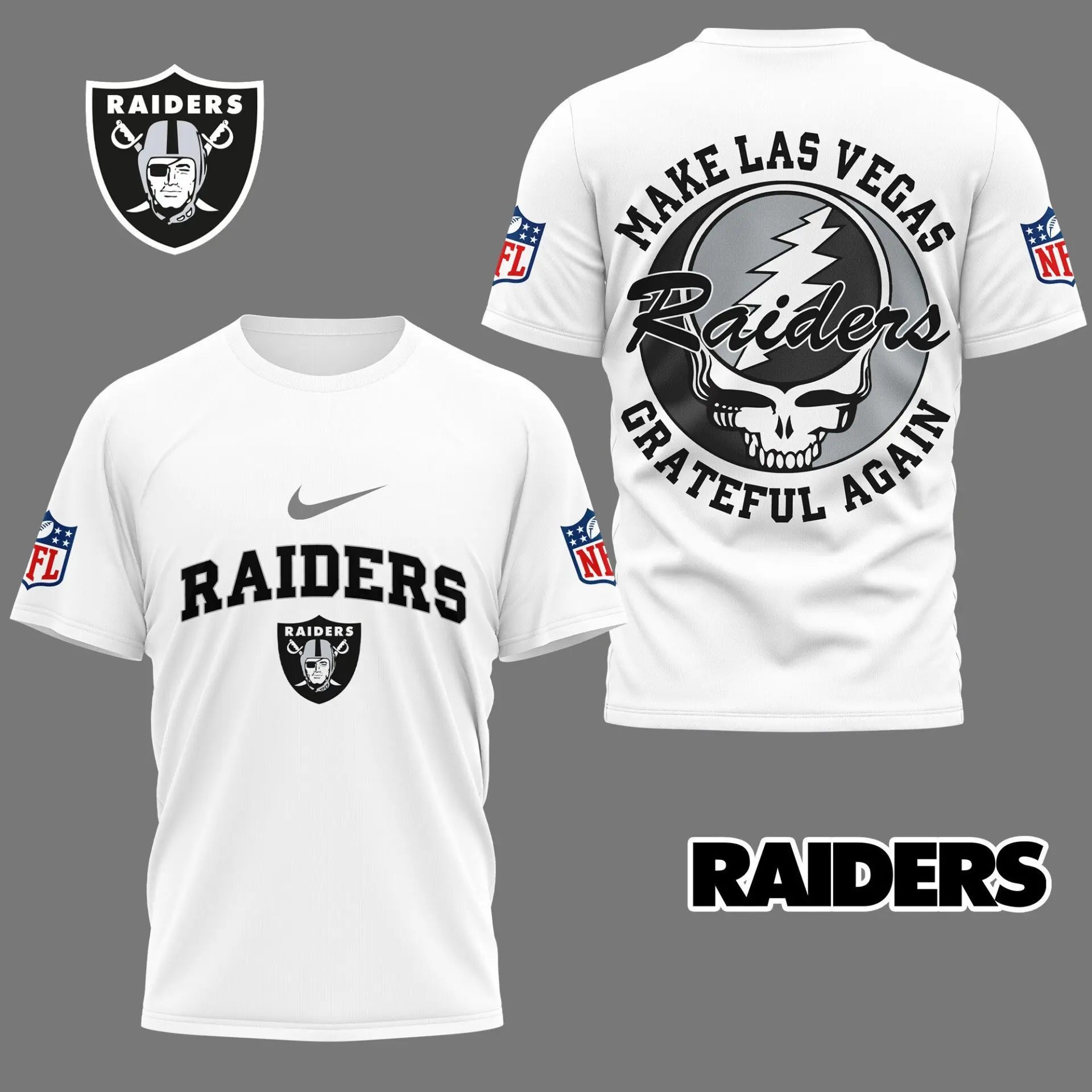 Las Vegas Raiders | Premium Grateful Game Day 3D Shirt NY – HuddleStyle.com - Image 2