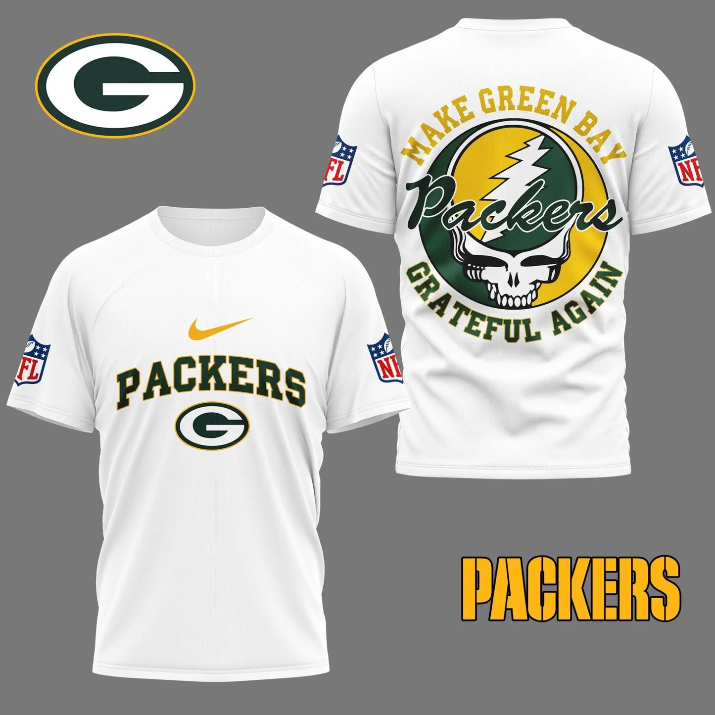 Green Bay Packers | Premium Grateful Game Day 3D Shirt NY – HuddleStyle.com - Image 2