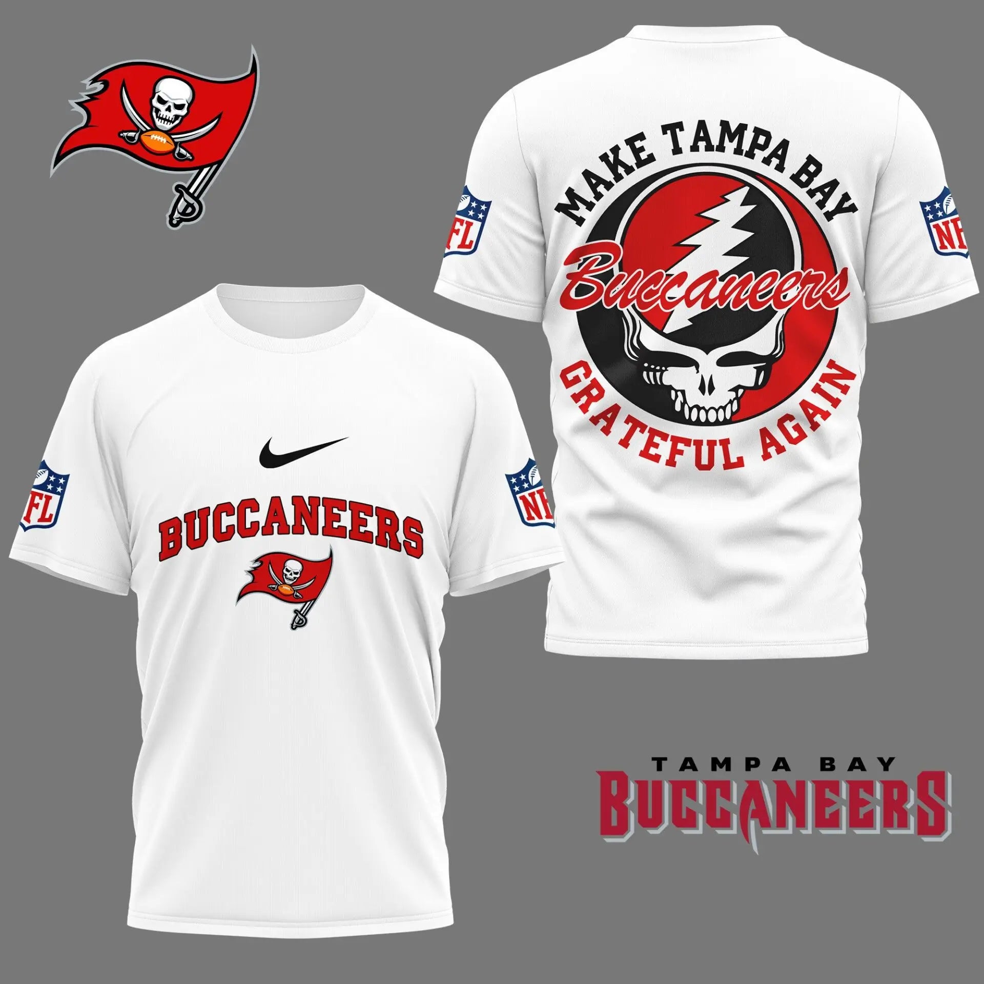 Tampa Bay Buccaneers | Premium Grateful Game Day 3D Shirt NY – HuddleStyle.com - Image 2