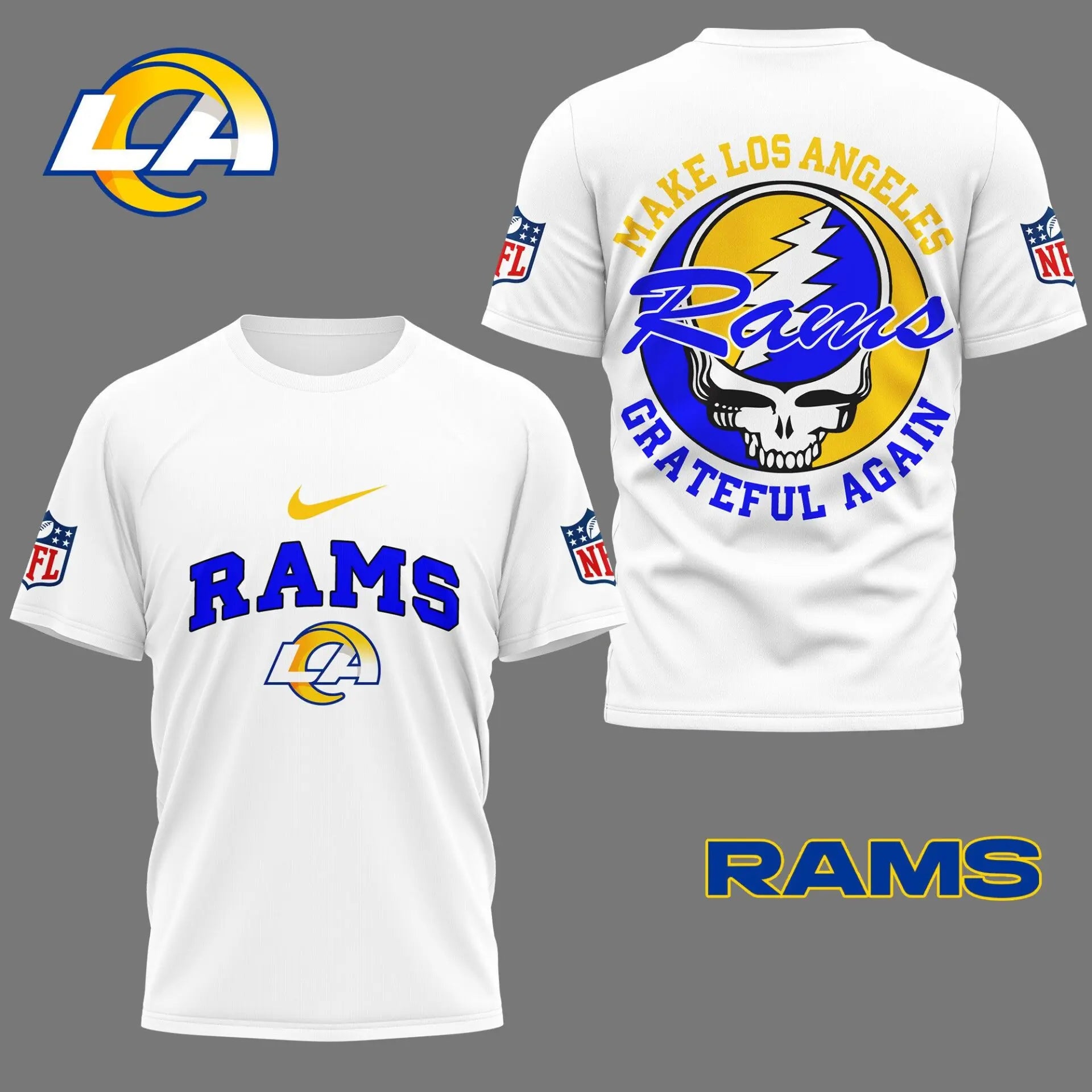 Los Angeles Rams | Premium Grateful Game Day 3D Shirt NY – HuddleStyle.com - Image 3