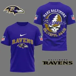 Baltimore Ravens | Premium Grateful Game Day 3D Shirt NY – HuddleStyle.com - Image 2