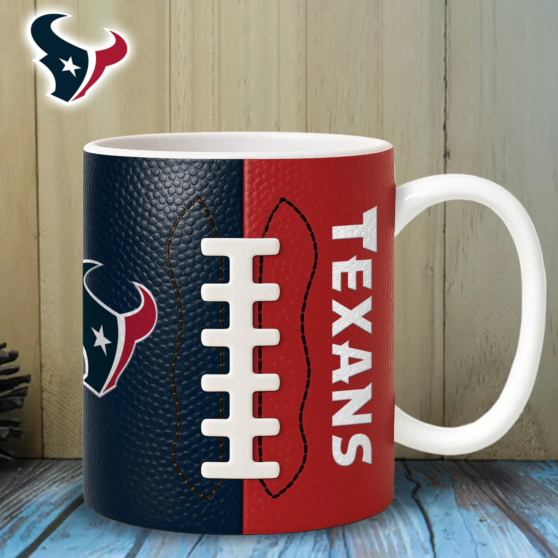 Houston Texans | Premium NFL Split Color Ceramic Mug HI – HuddleStyle.com - Image 2