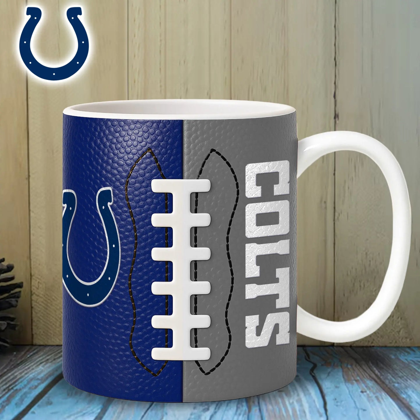 Indianapolis Colts | Premium NFL Split Color Ceramic Mug HI – HuddleStyle.com - Image 3