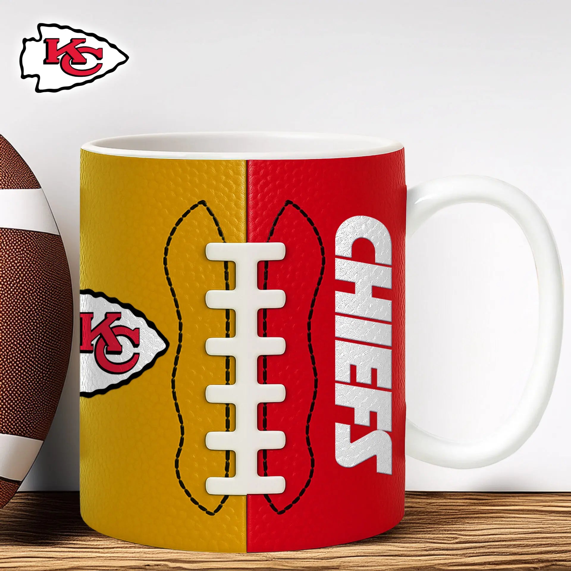 Kansas City Chiefs | Premium NFL Split Color Ceramic Mug HI – HuddleStyle.com - Main
