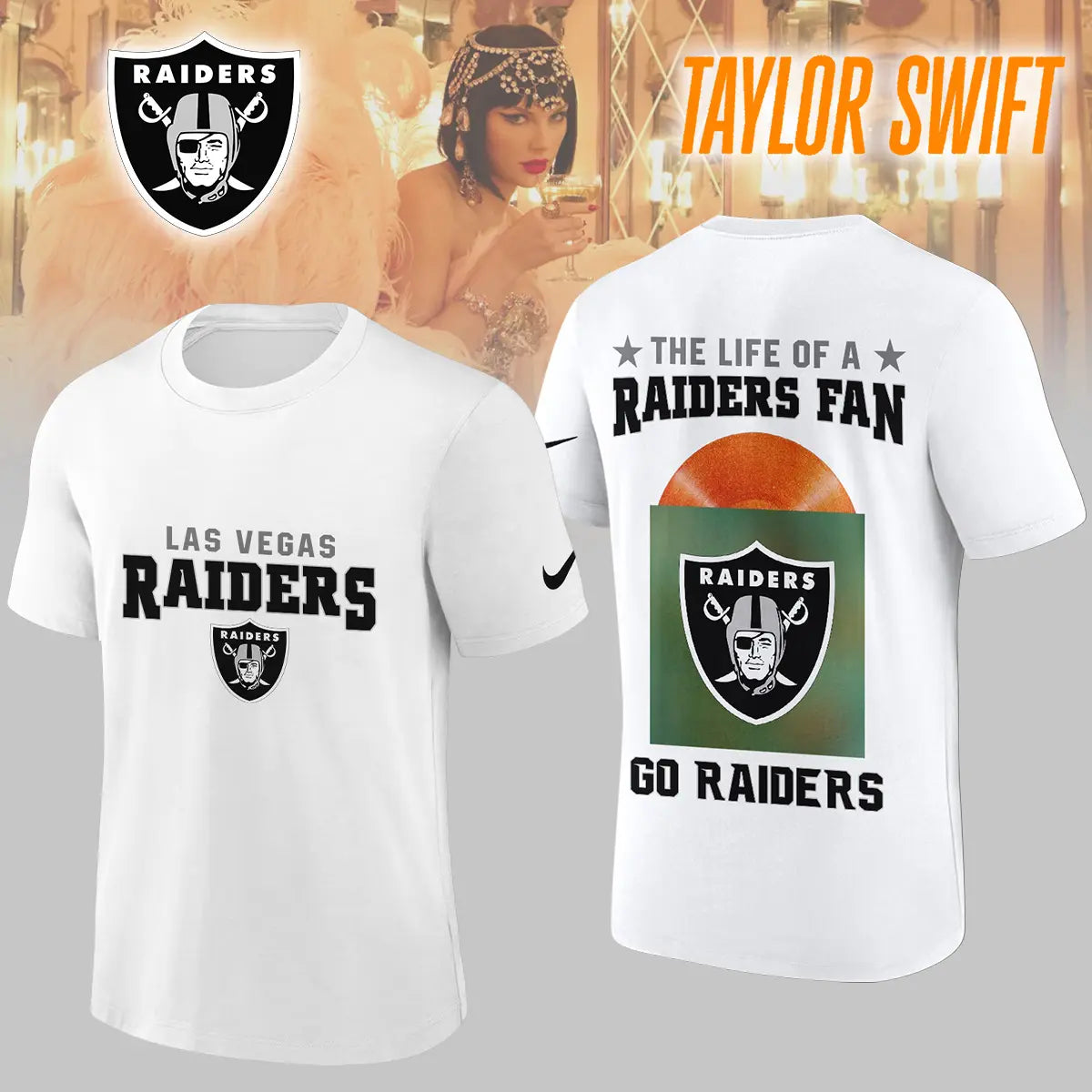 Las Vegas Raiders | Premium NFL x Taylor Swift 3D Shirt HI – HuddleStyle.com - Image 2