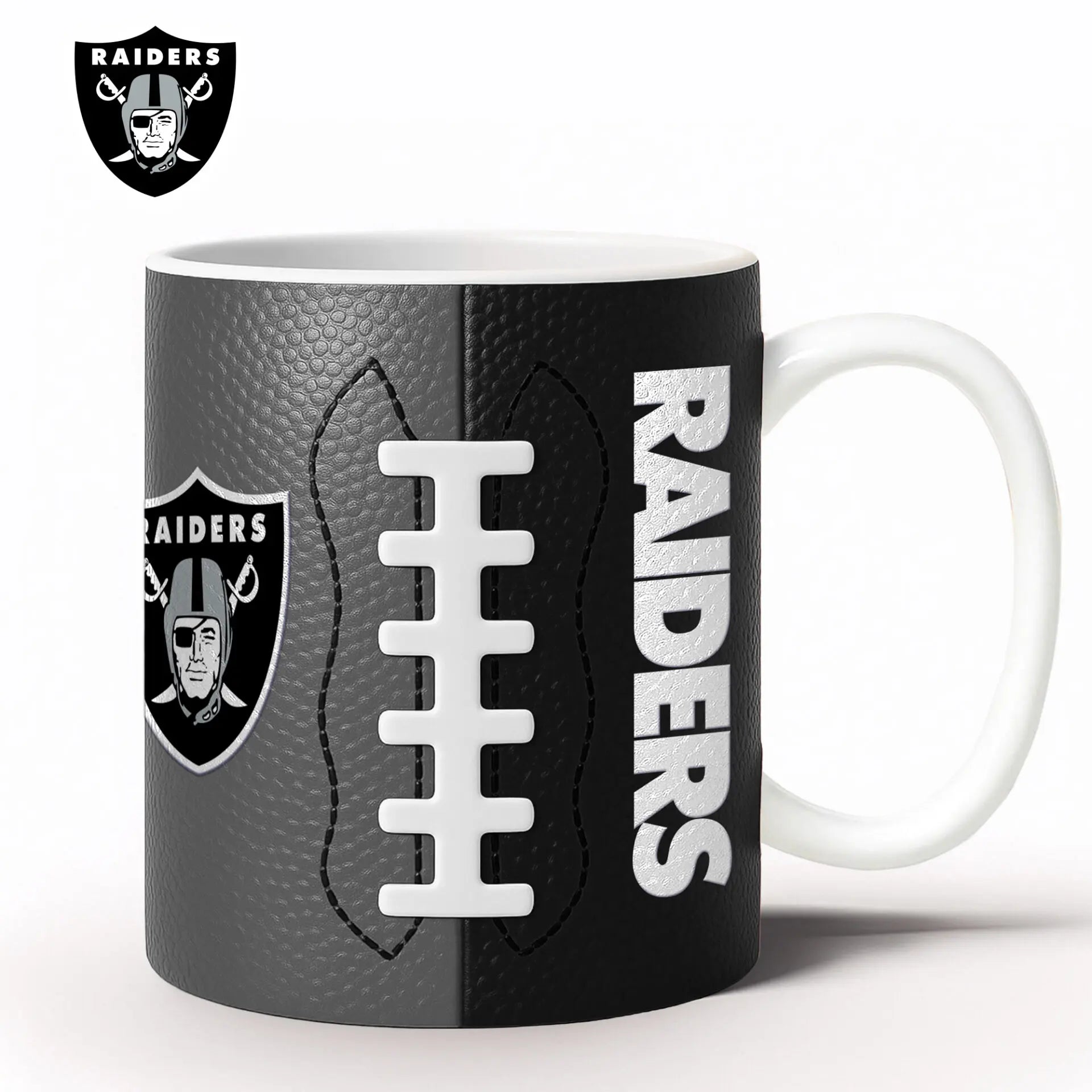 Las Vegas Raiders | Premium NFL Split Color Ceramic Mug HI – HuddleStyle.com - Image 3
