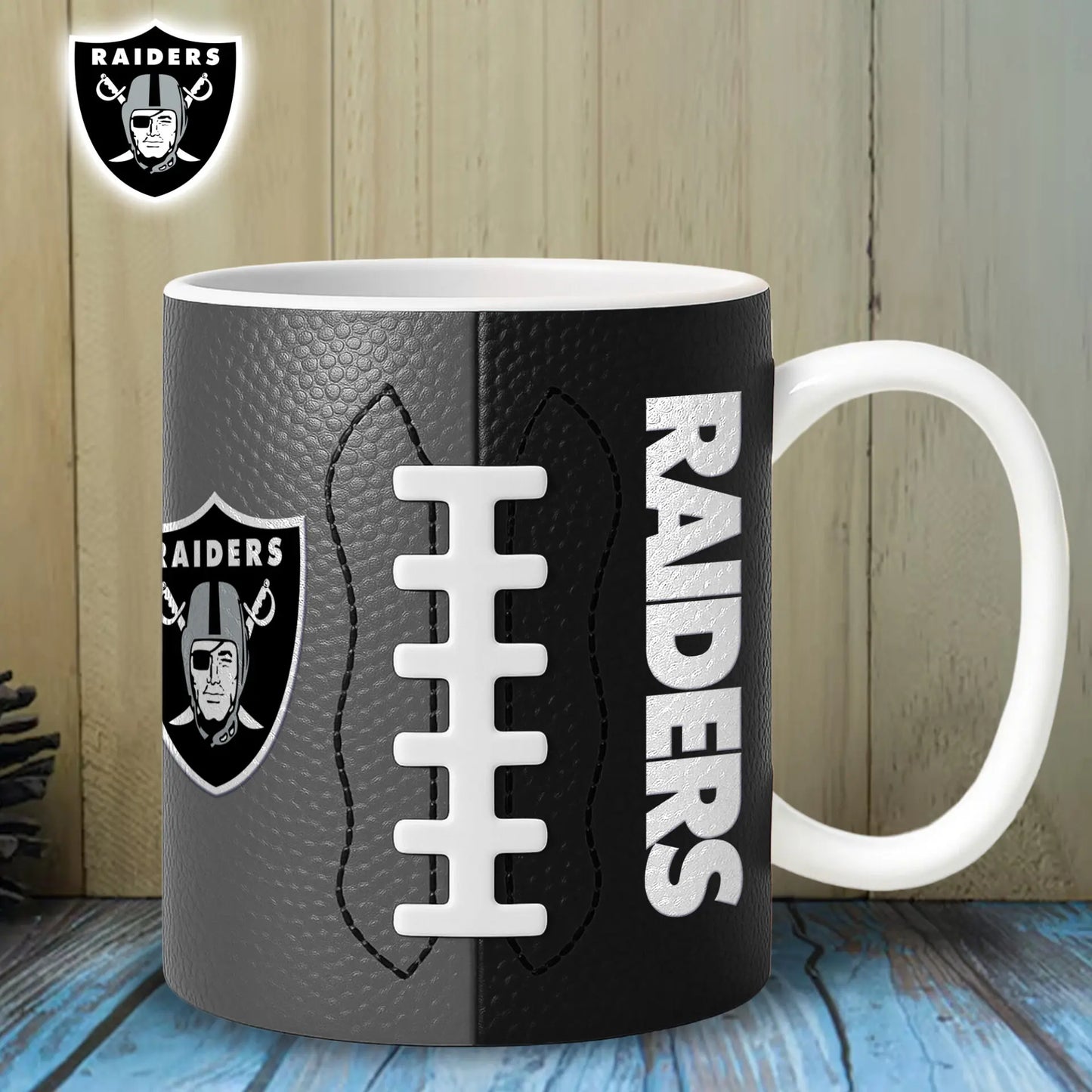 Las Vegas Raiders | Premium NFL Split Color Ceramic Mug HI – HuddleStyle.com - Main