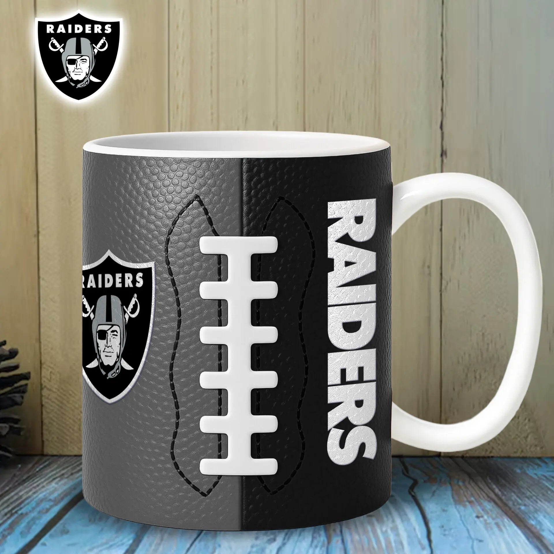 Las Vegas Raiders | Premium NFL Split Color Ceramic Mug HI – HuddleStyle.com - Main