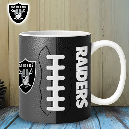 Las Vegas Raiders | Premium NFL Split Color Ceramic Mug HI – HuddleStyle.com - Main
