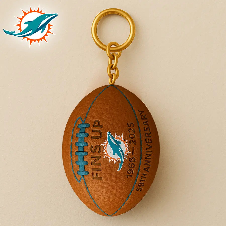Miami Dolphins | Premium NFL Anniversary Keychain – HuddleStyle.com - Image 2