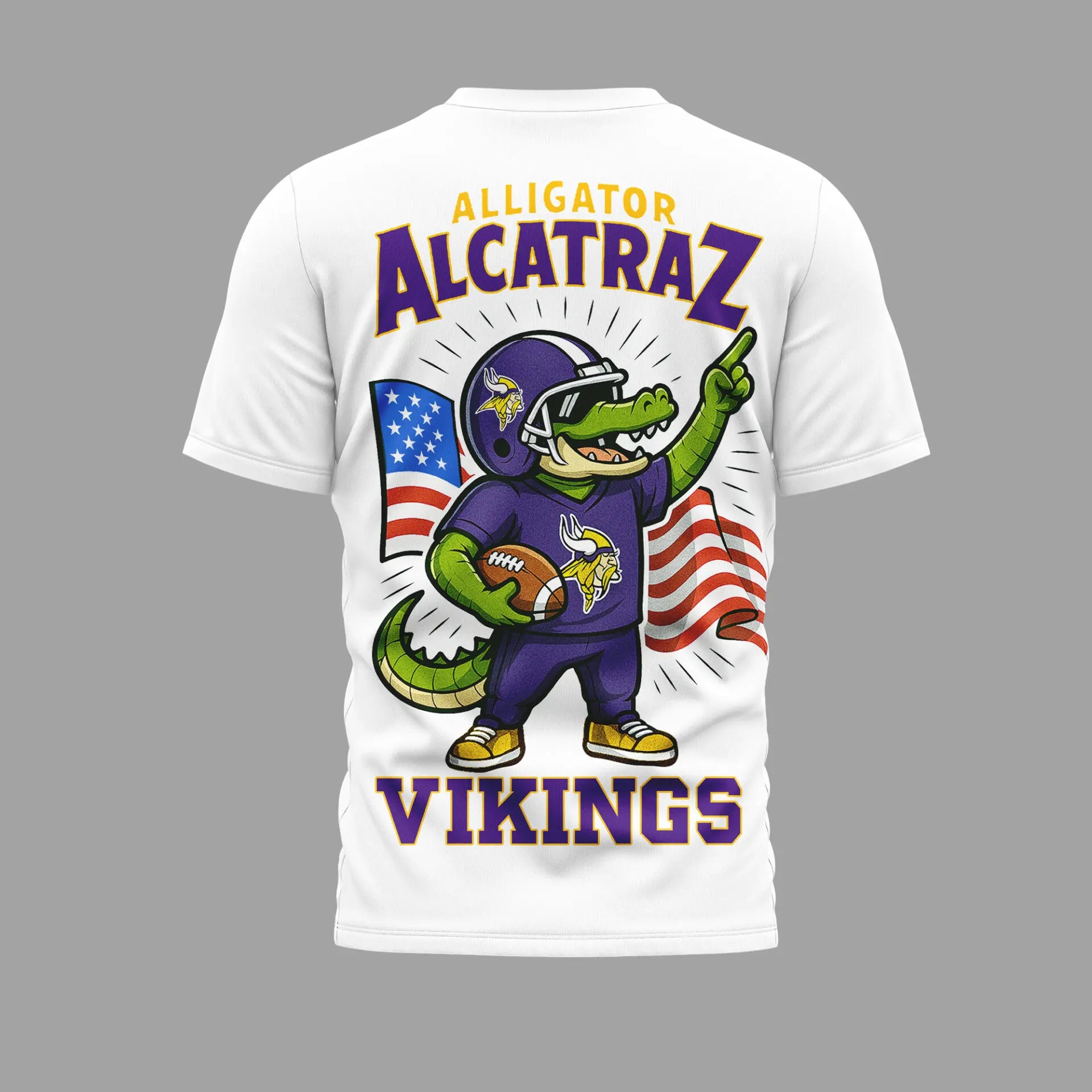 Minnesota Vikings | Premium NFL x Alligator Alcatraz 3D Shirt HI – HuddleStyle.com - Image 2