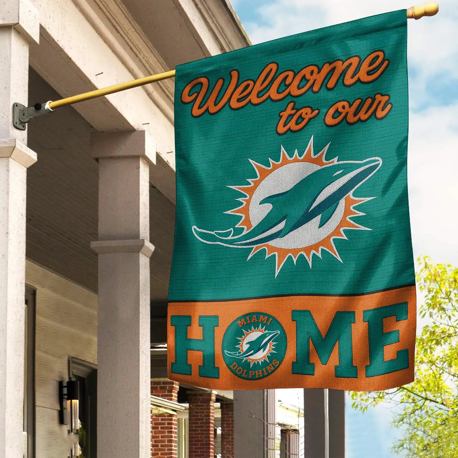 Miami Dolphins | Premium NFL Welcome Home Flag HI – HuddleStyle.com - Image 2