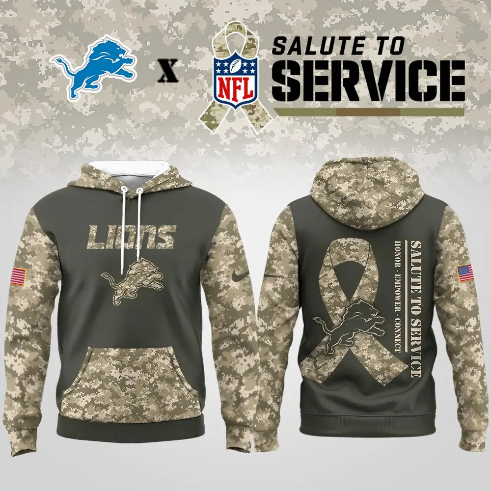 Detroit Lions | Premium NFL Salute to Service Hoodie MM – HuddleStyle.com - Main