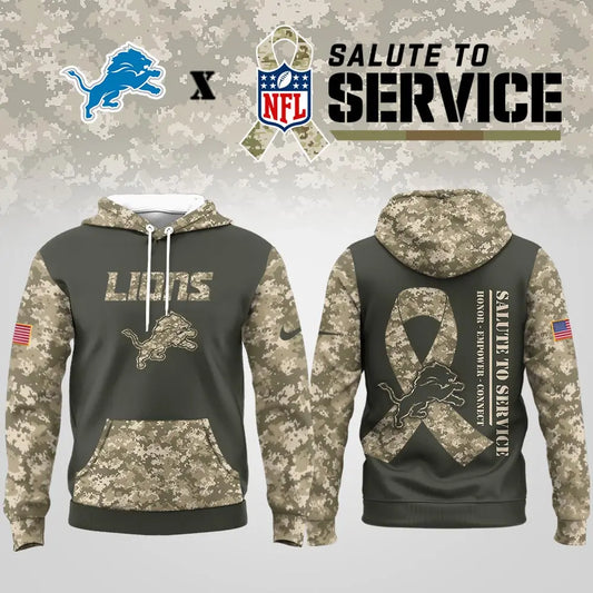 Detroit Lions | Premium NFL Salute to Service Hoodie MM – HuddleStyle.com - Main