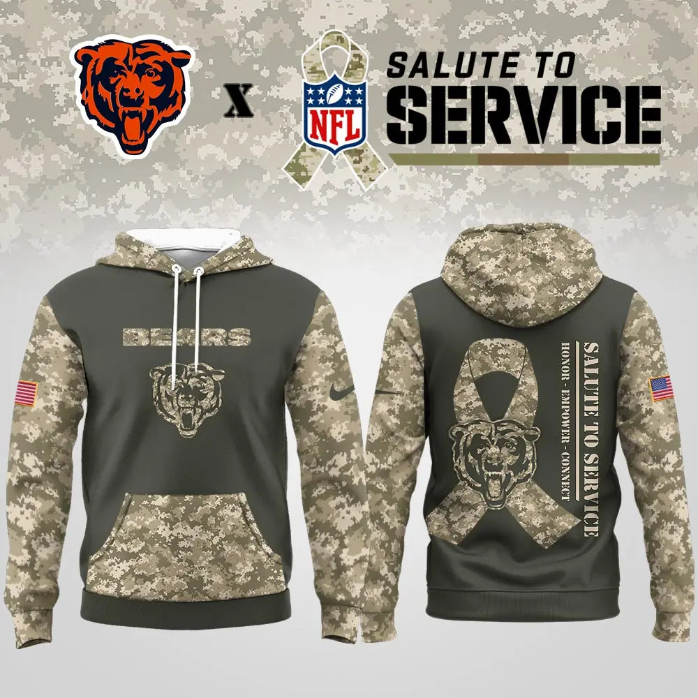 Chicago Bears | Premium NFL Salute to Service Hoodie MM – HuddleStyle.com - Main