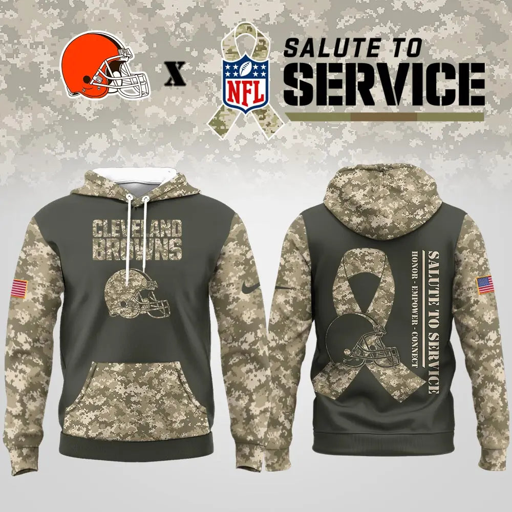 Cleveland Browns | Premium NFL Salute to Service Hoodie MM – HuddleStyle.com - Main