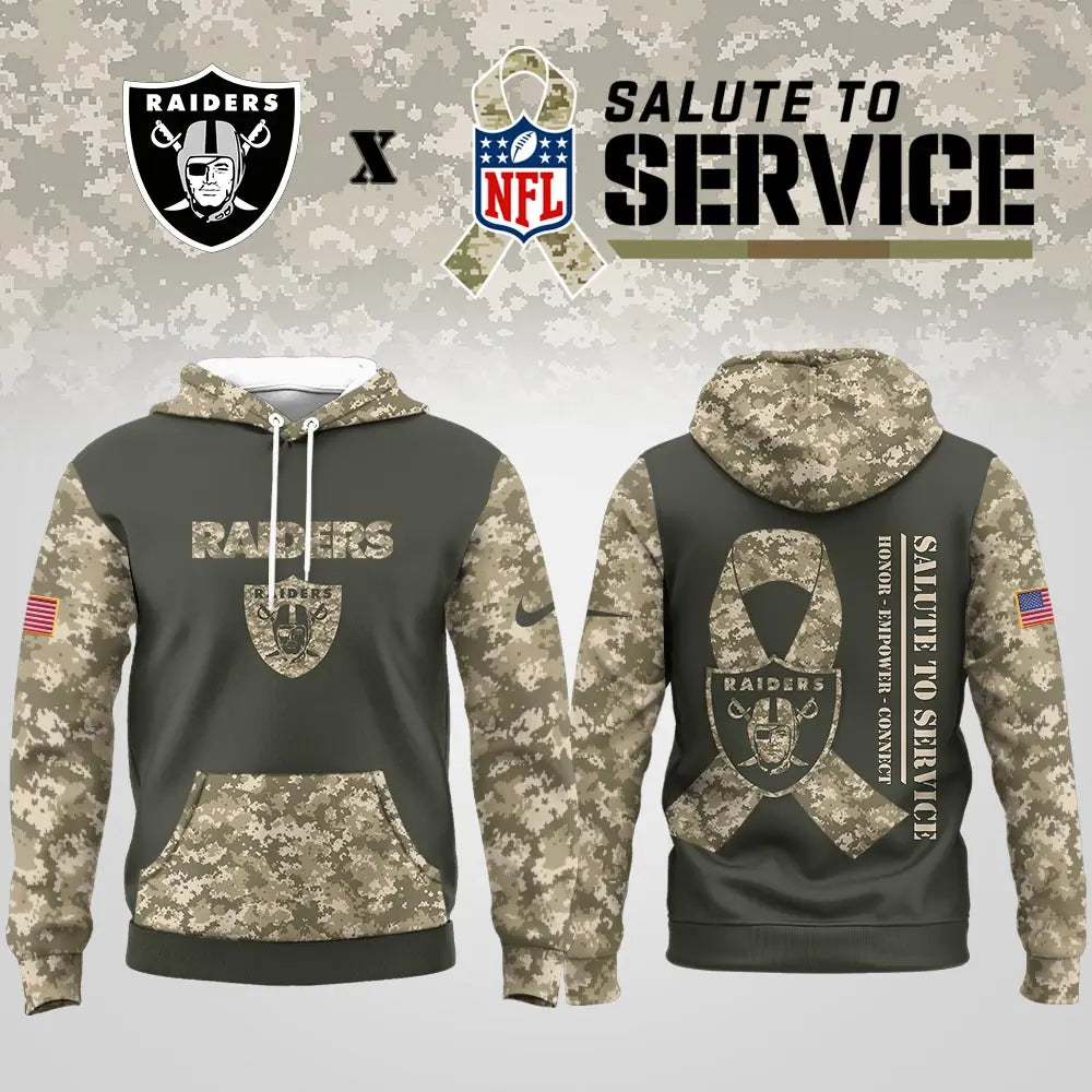 Las Vegas Raiders | Premium NFL Salute to Service Hoodie MM – HuddleStyle.com - Main