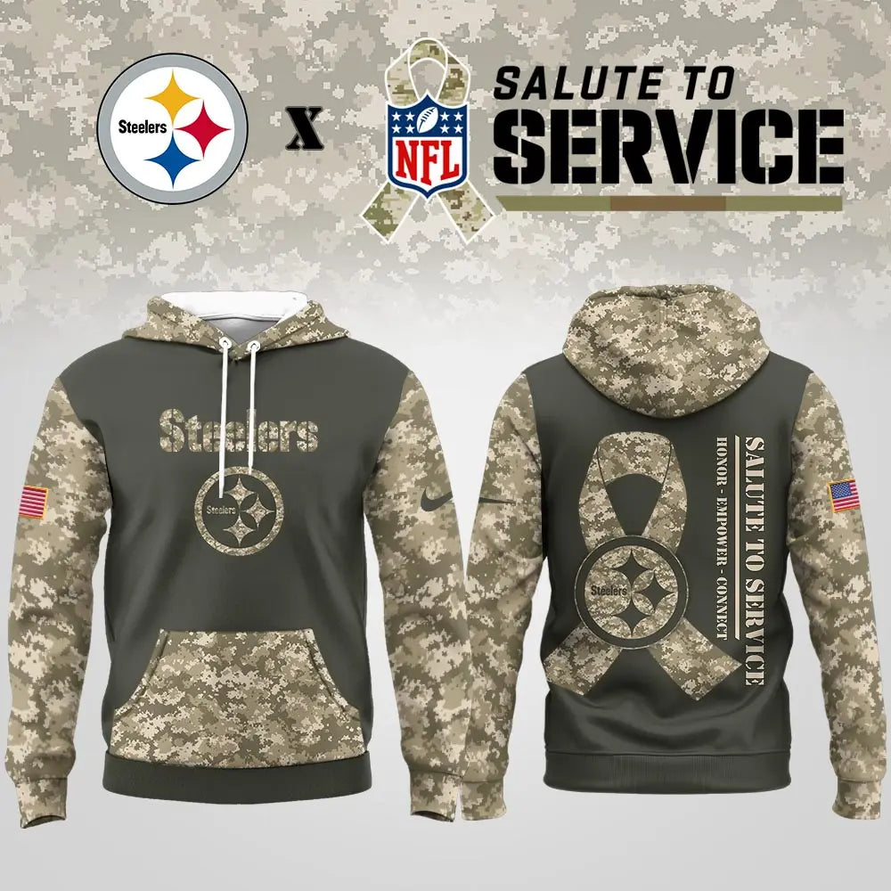 Pittsburgh Steelers | Premium NFL Salute to Service Hoodie MM – HuddleStyle.com - Main