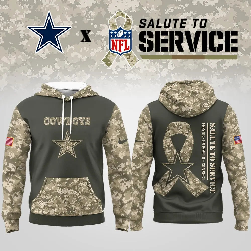 Dallas Cowboys | Premium NFL Salute to Service Hoodie MM – HuddleStyle.com - Main