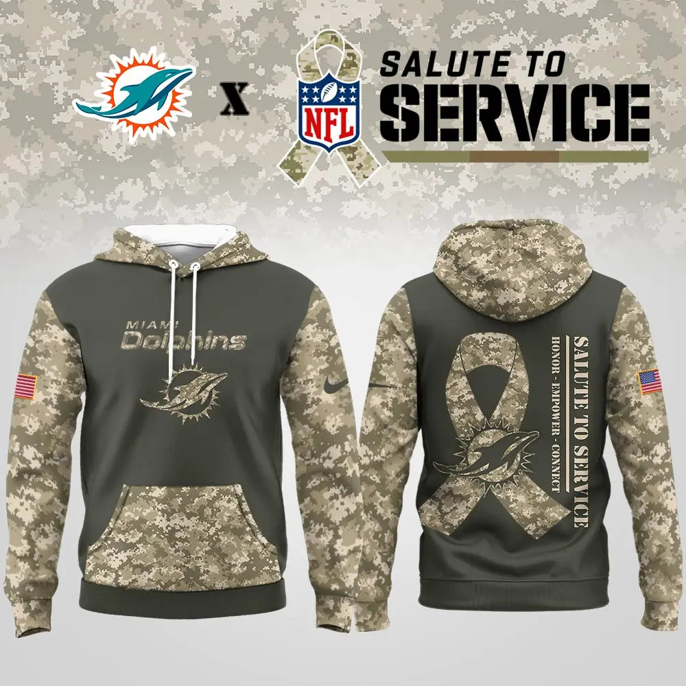 Miami Dolphins | Premium NFL Salute to Service Hoodie MM – HuddleStyle.com - Main