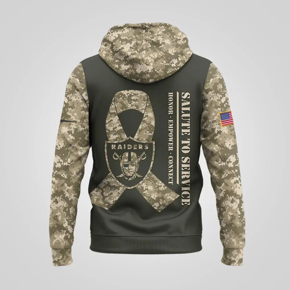 Las Vegas Raiders | Premium NFL Salute to Service Hoodie MM – HuddleStyle.com - Image 2