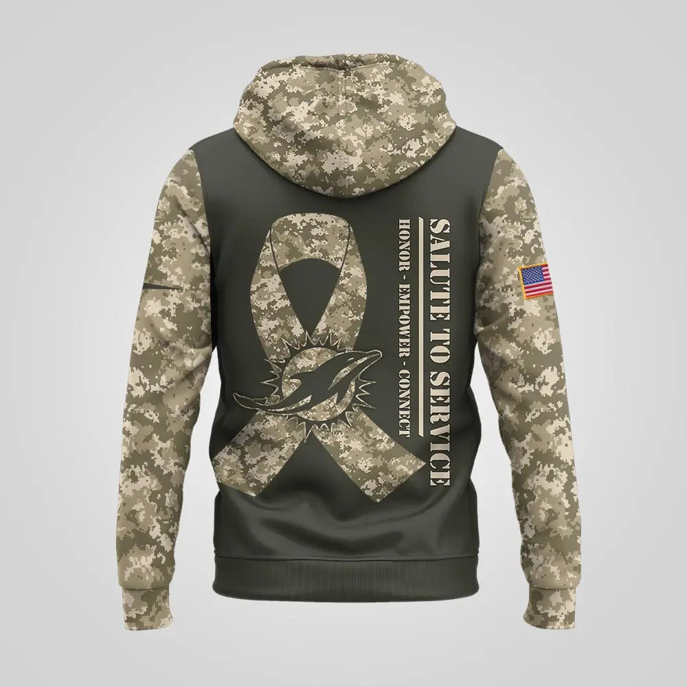Miami Dolphins | Premium NFL Salute to Service Hoodie MM – HuddleStyle.com - Image 3