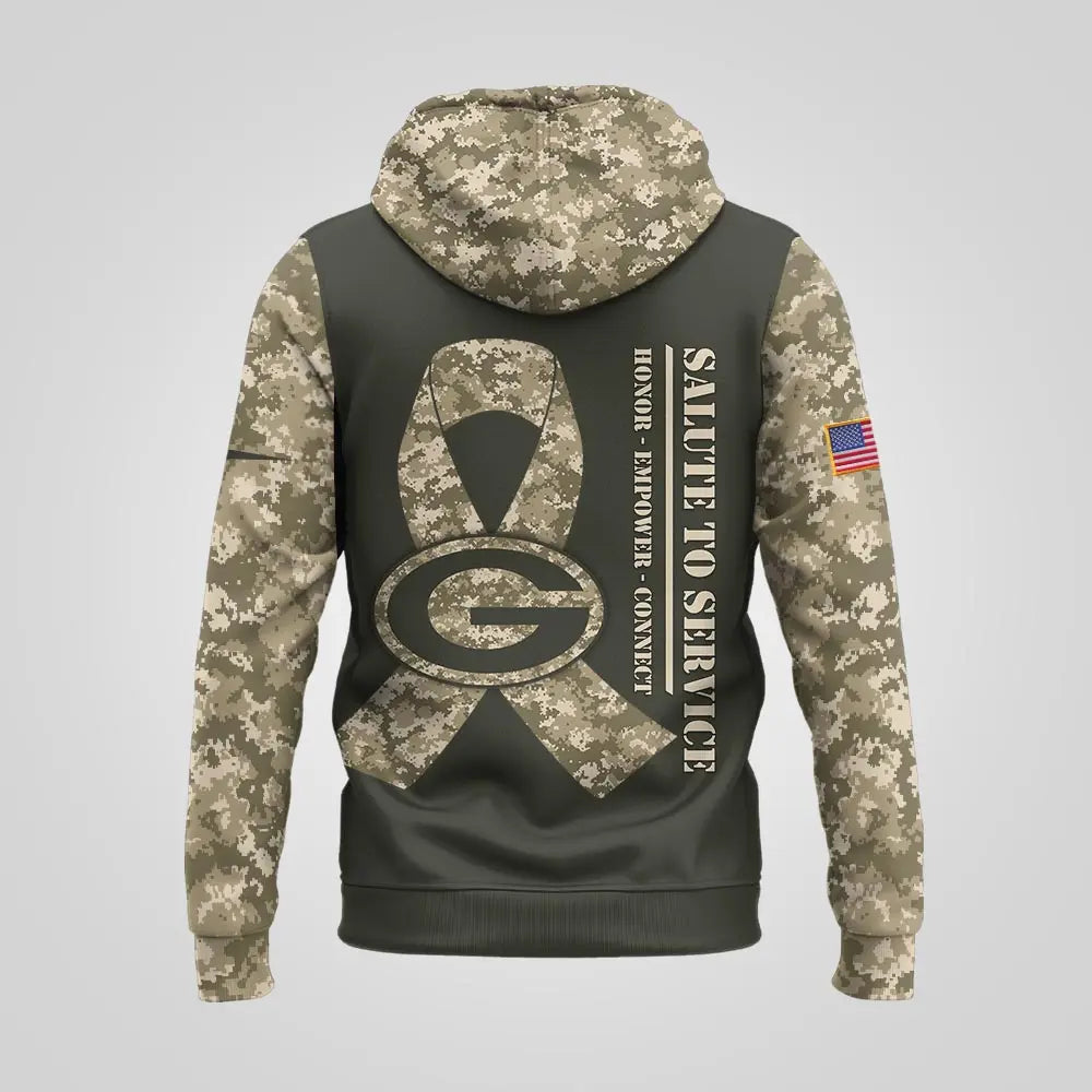 Green Bay Packers | Premium NFL Salute to Service Hoodie MM – HuddleStyle.com - Image 2