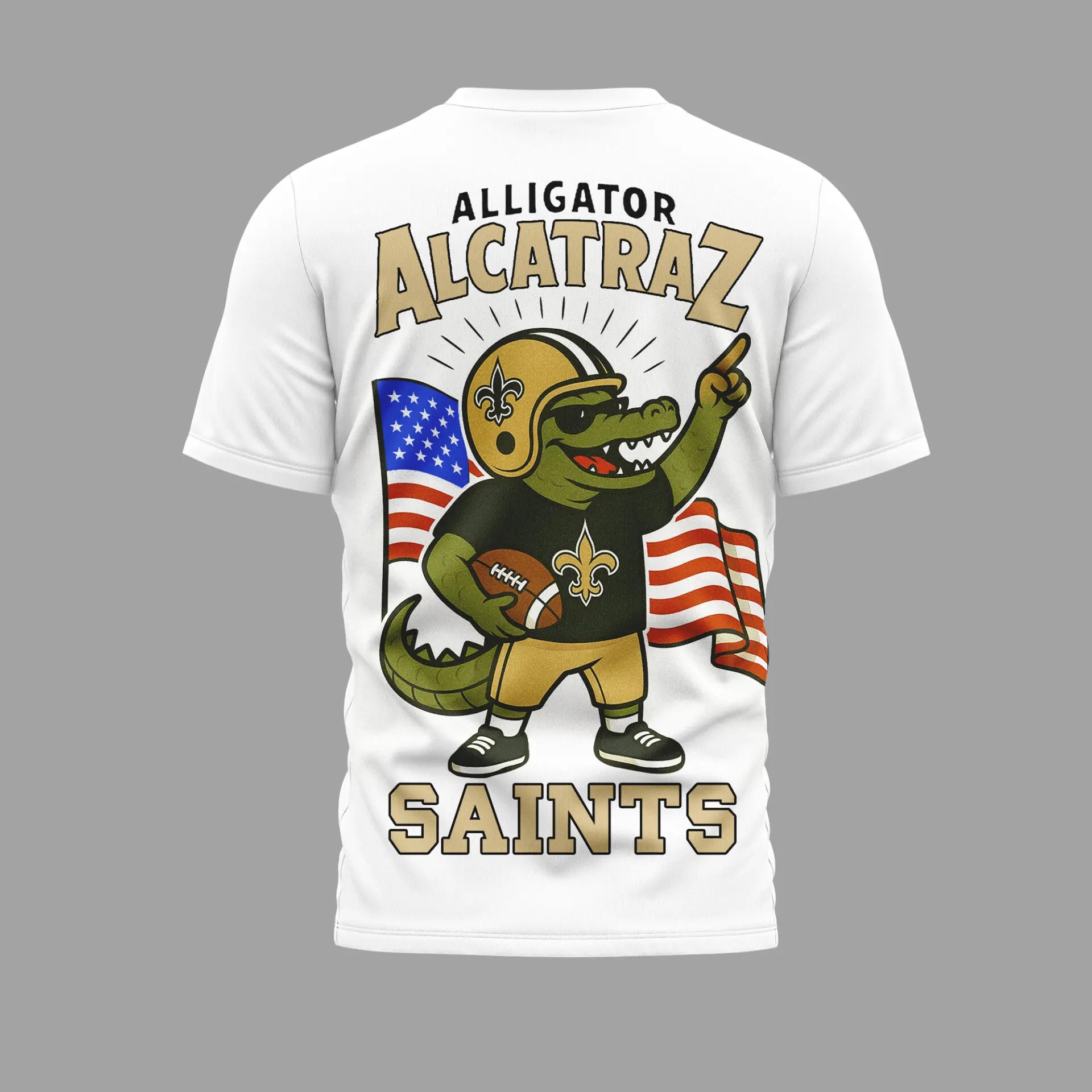 New Orleans Saints | Premium NFL x Alligator Alcatraz 3D Shirt HI – HuddleStyle.com - Image 2