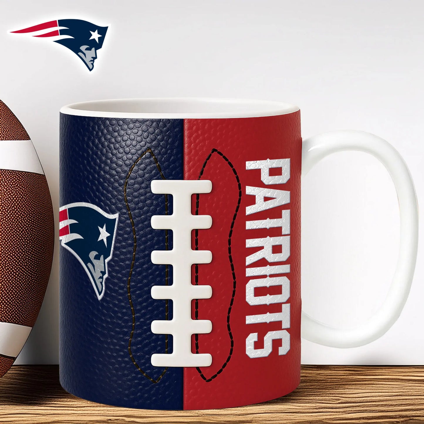 New England Patriots | Premium NFL Split Color Ceramic Mug HI – HuddleStyle.com - Main