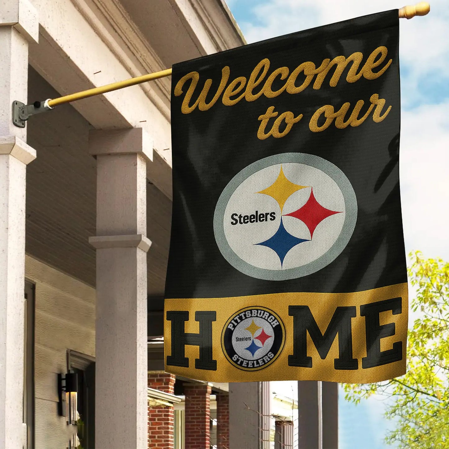 Pittsburgh Steelers | Premium NFL Welcome Home Flag HI – HuddleStyle.com - Image 2