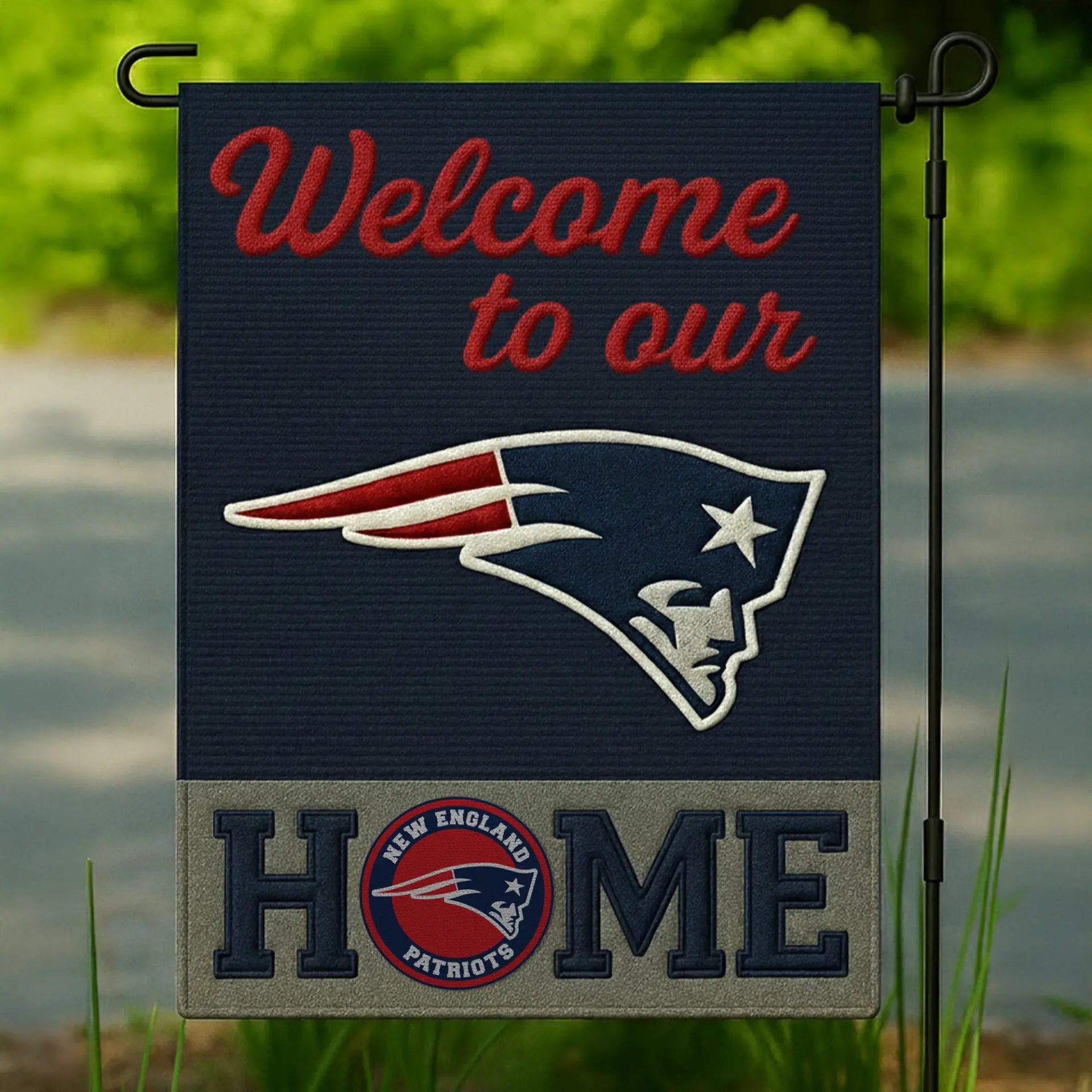 New England Patriots | Premium NFL Welcome Home Flag HI – HuddleStyle.com - Main
