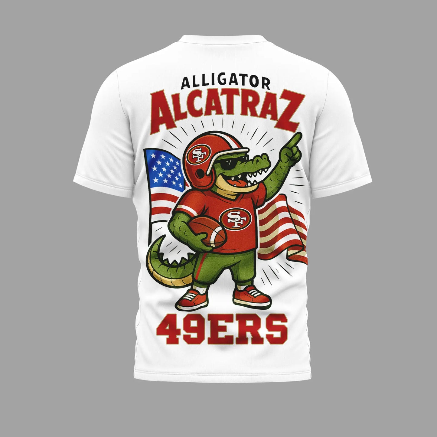 San Francisco 49ers | Premium NFL x Alligator Alcatraz 3D Shirt HI – HuddleStyle.com - Image 2
