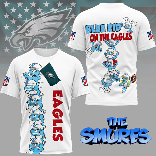 Philadelphia Eagles | Premium NFL x Smurfs 3D Shirt NY – HuddleStyle.com - Main