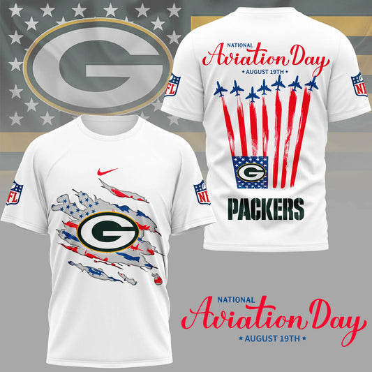 Green Bay Packers | Premium National Aviation Day 3D Shirt NY – HuddleStyle.com - Main