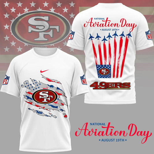 San Francisco 49ers | Premium National Aviation Day 3D Shirt NY – HuddleStyle.com - Main