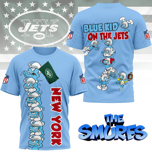 New York Jets | Premium NFL x Smurfs 3D Shirt NY – HuddleStyle.com - Main