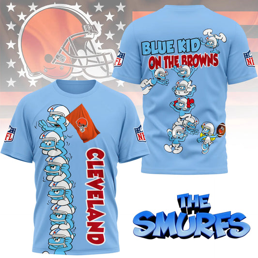 Cleveland Browns | Premium NFL x Smurfs 3D Shirt NY – HuddleStyle.com - Main